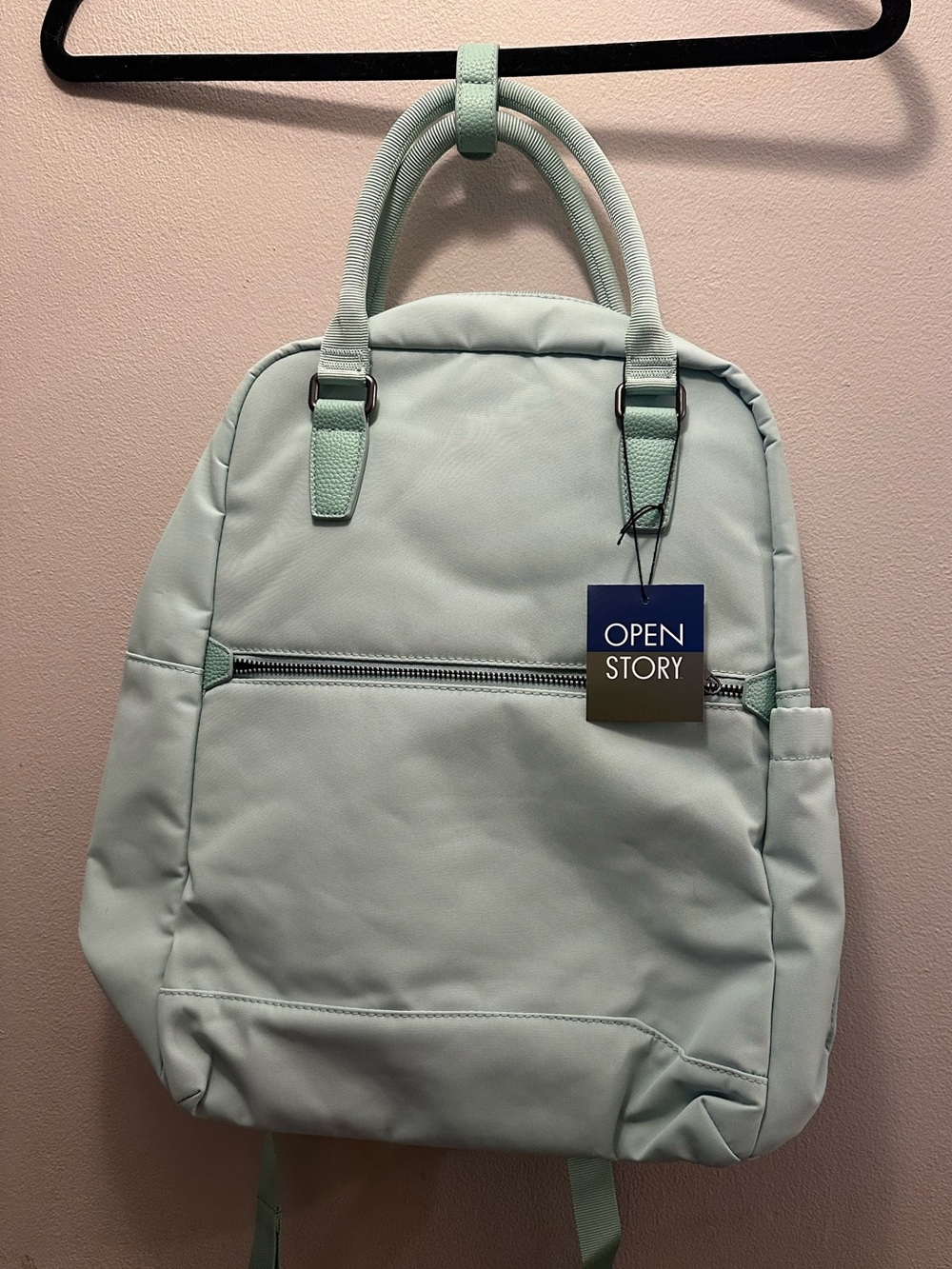 Open Story NWT Signature 16” Commuter Backpack Mint Green Laptop Travel Bag